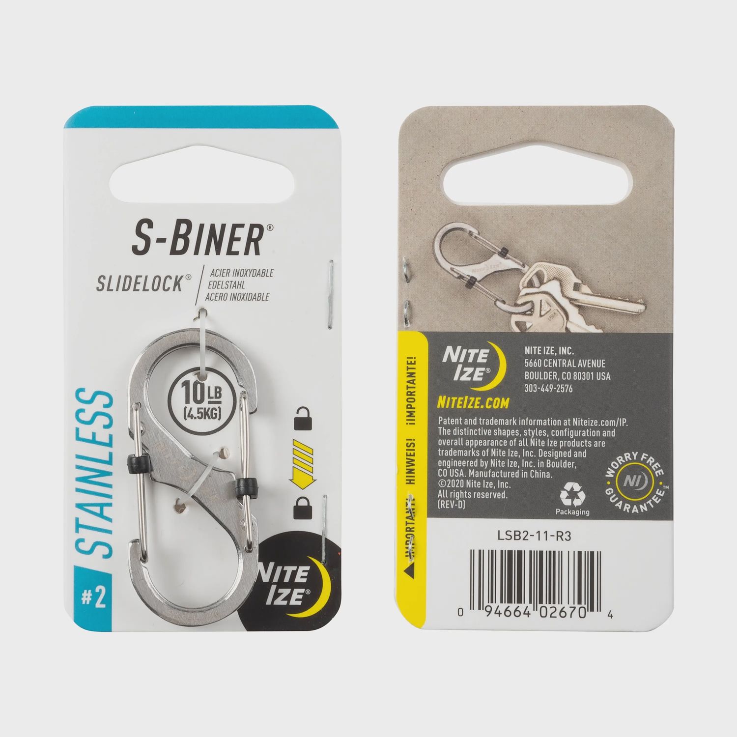 Nite Ize S-Biner Stainless Steel, COLOR: Stainless Steel, SIZE: #2