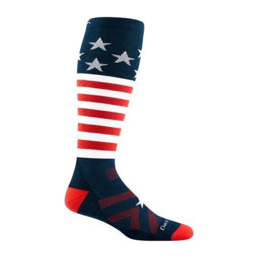 Darn Tough Captain Stripe OTC Midweight Ski Sock, COLOR: Stars and Stripes, SIZE: M