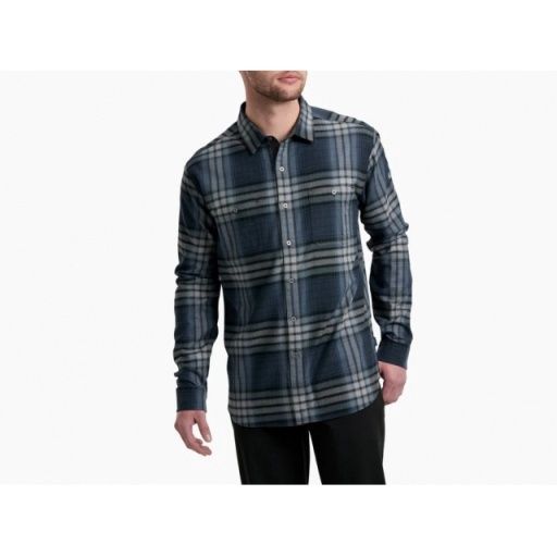 Men's Fugitive Flannel LS, Colour: steel blue, SIZE: L