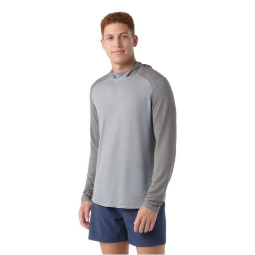 Men's Active Mesh Hoodie, Colour: light gray heather, SIZE: M