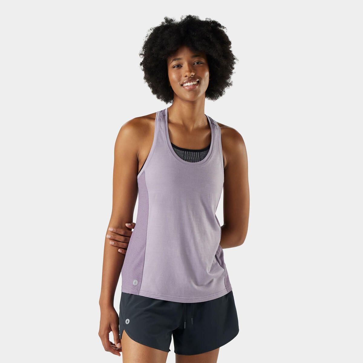 Women's Active Mesh Racerback Tank, COLOR: Purple Storm Heather, SIZE: S