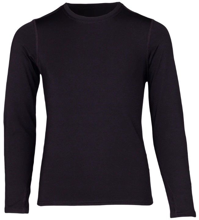 Polarmax Youth Active Stretch Crewneck, COLOR: Black, SIZE: XS