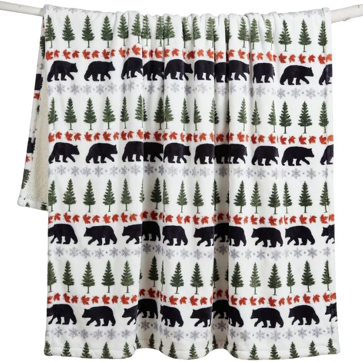 Carstens Throw Blanket, COLOR: Evergreen Bear, SIZE: 54" x 68"
