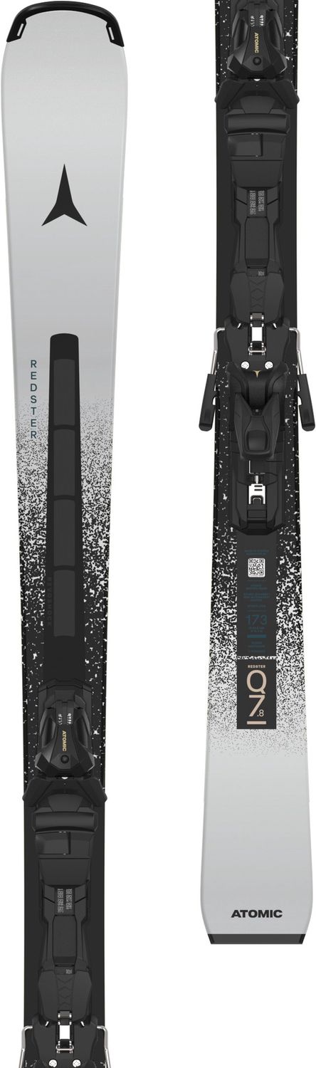 Atomic Redster Q7.8 Revoshock C + MI 12 GW Binding 2027, Binding: MI 12 GW Blk/Lt Sand, COLOR: Bright Silver/Black, SIZE: 166