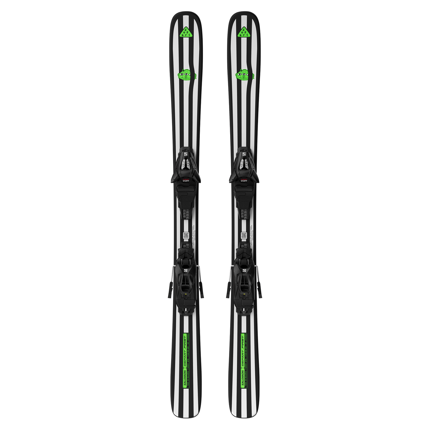 Salomon Youth Depart First + C5 GW Binding, Binding: C5 GW B85 Blk/Silver, SIZE: 113