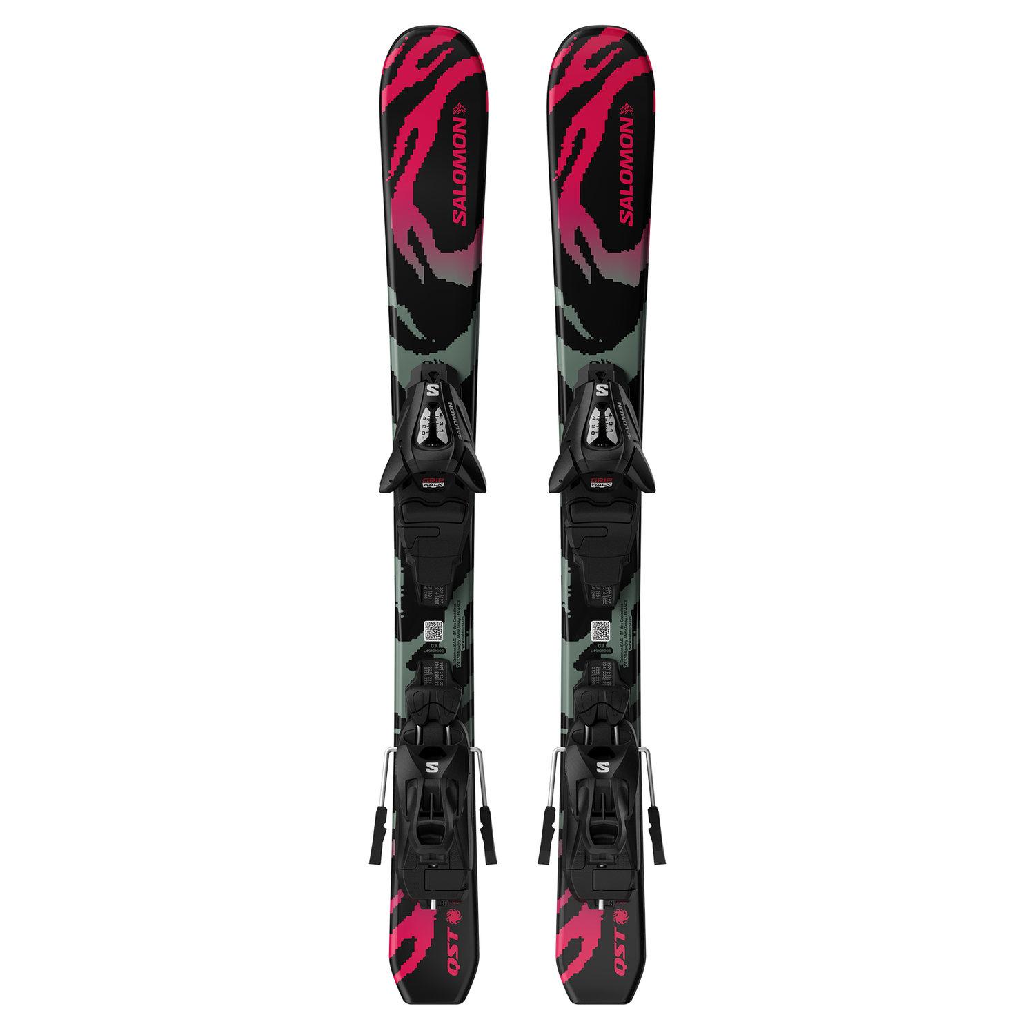 Salomon Youth QST Jr Black XS + C5 GW Binding, Binding: C5 GW B75 Blk/Silver, SIZE: 80