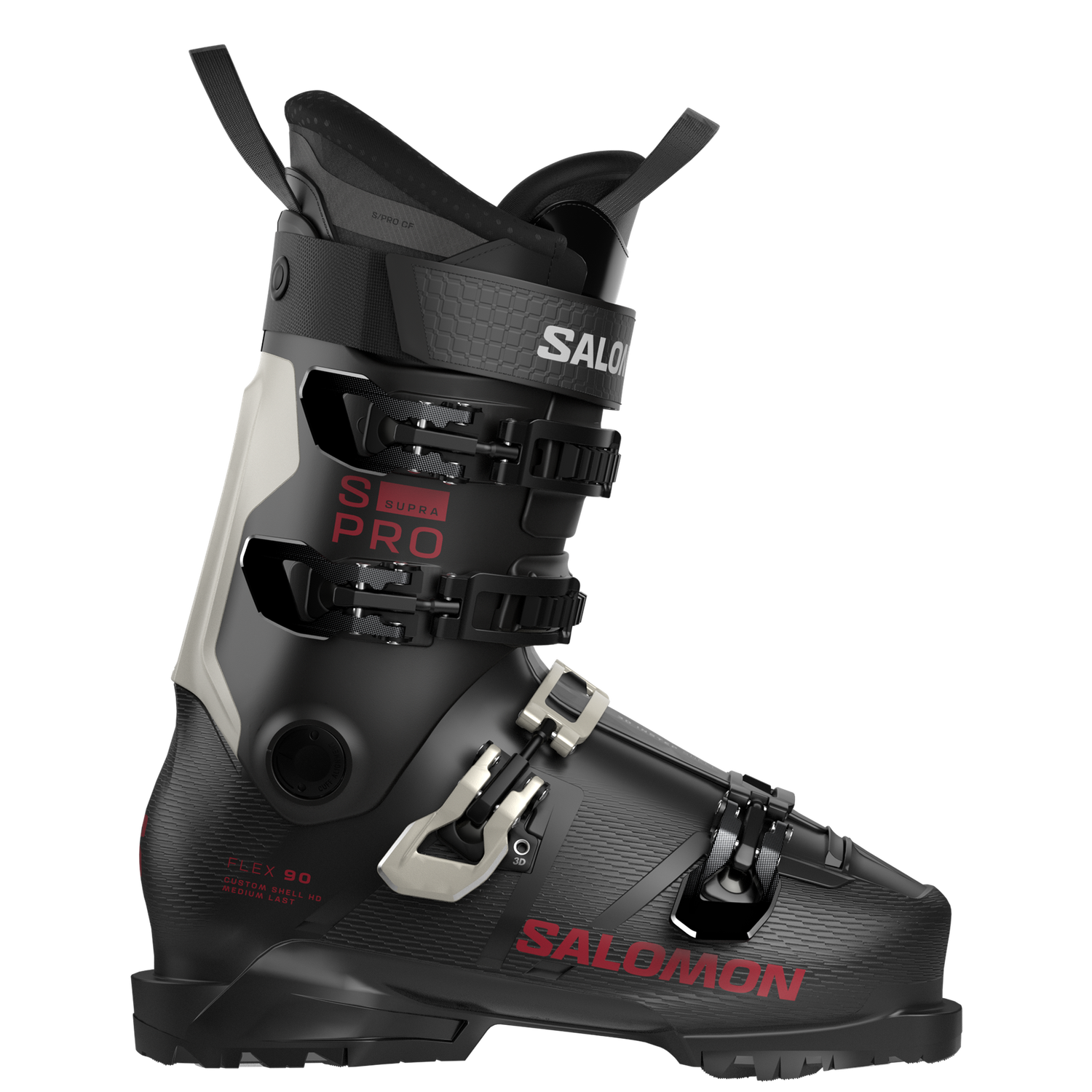 Salomon S/Pro Supra 90 GW Boot 2027, COLOR: Black / Gray Aurora / Samba Met., SIZE: 25/25.5
