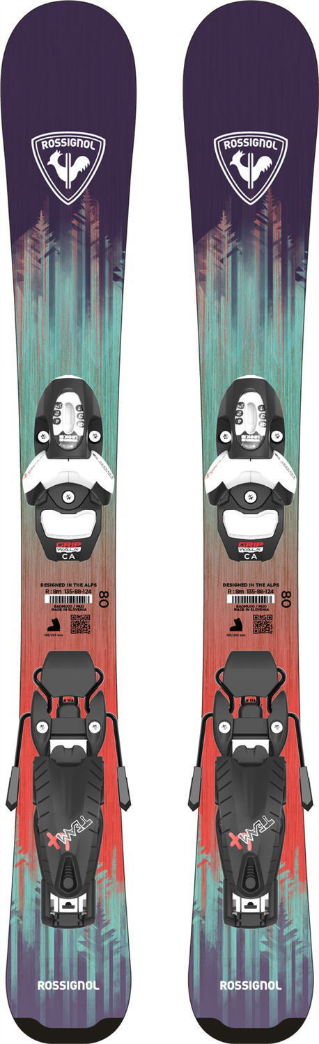 Rossignol Youth Sender Jr + Kid Binding, Binding: Kid Team 4 GW B76 Black, SIZE: 92