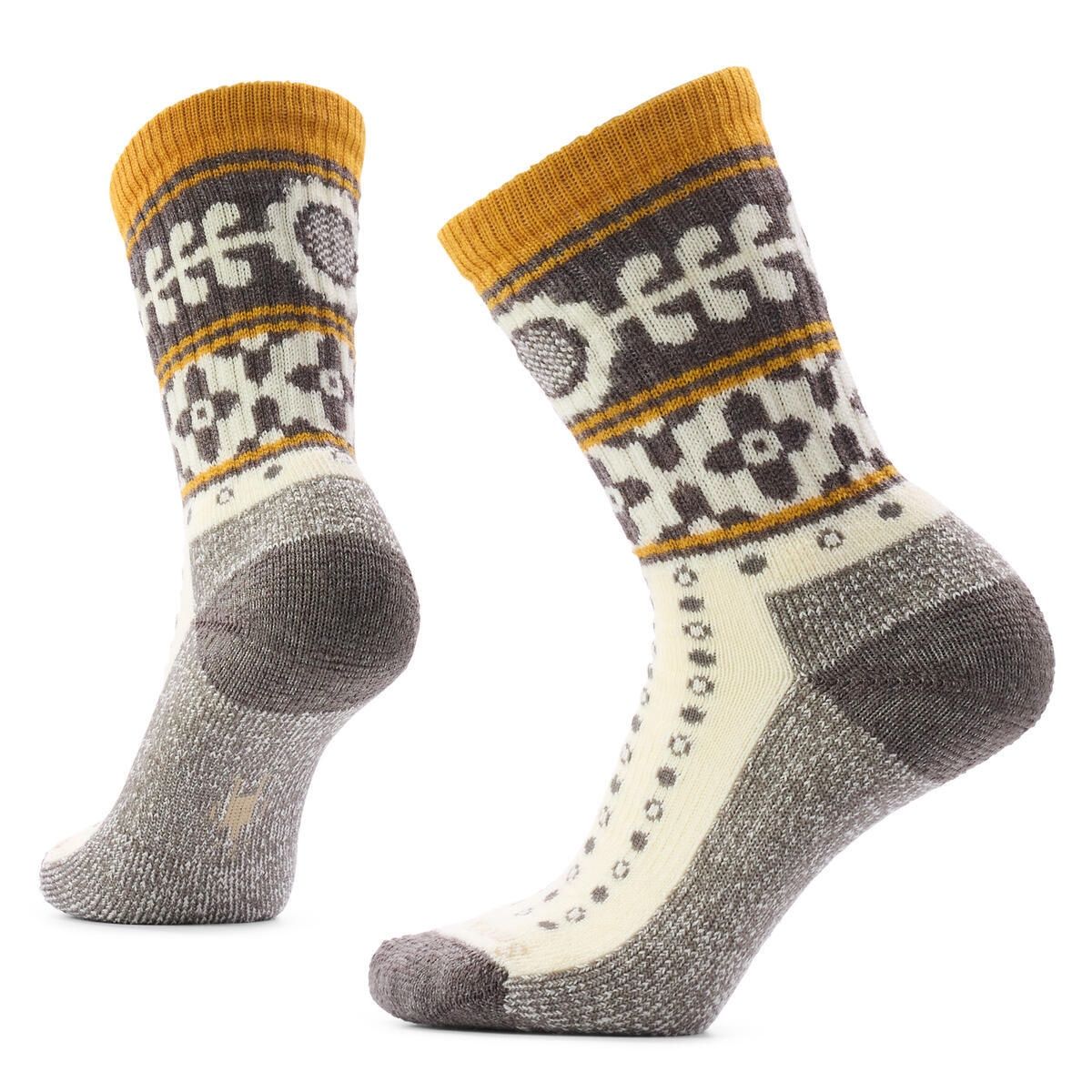 Smartwool Women's Everyday Cozy Retro Sunflower Crew Sock, COLOR: Natural, SIZE: M