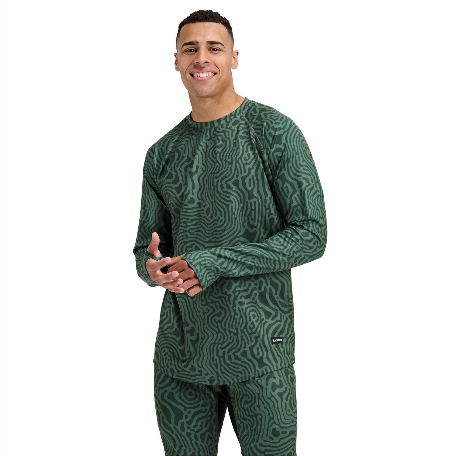 BlackStrap Men's Summit Crew Top, COLOR: Inprint Obsidian, SIZE: M