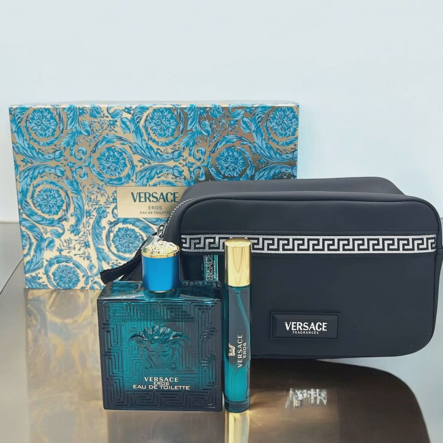 MS- Versace Eros EDT 3.4oz 3pcs Set