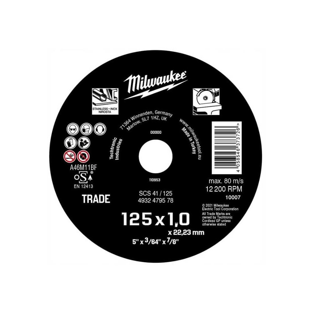 Tarcza do cięcia metalu 125 x 1 x 22,2 mm Milwaukee 4932479578