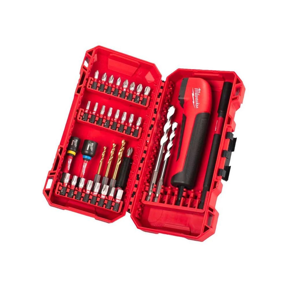 Zestaw bitów udarowych SHOCKWAVE™ Milwaukee (35 szt.) + nasadka kątowa 90° 4932493653