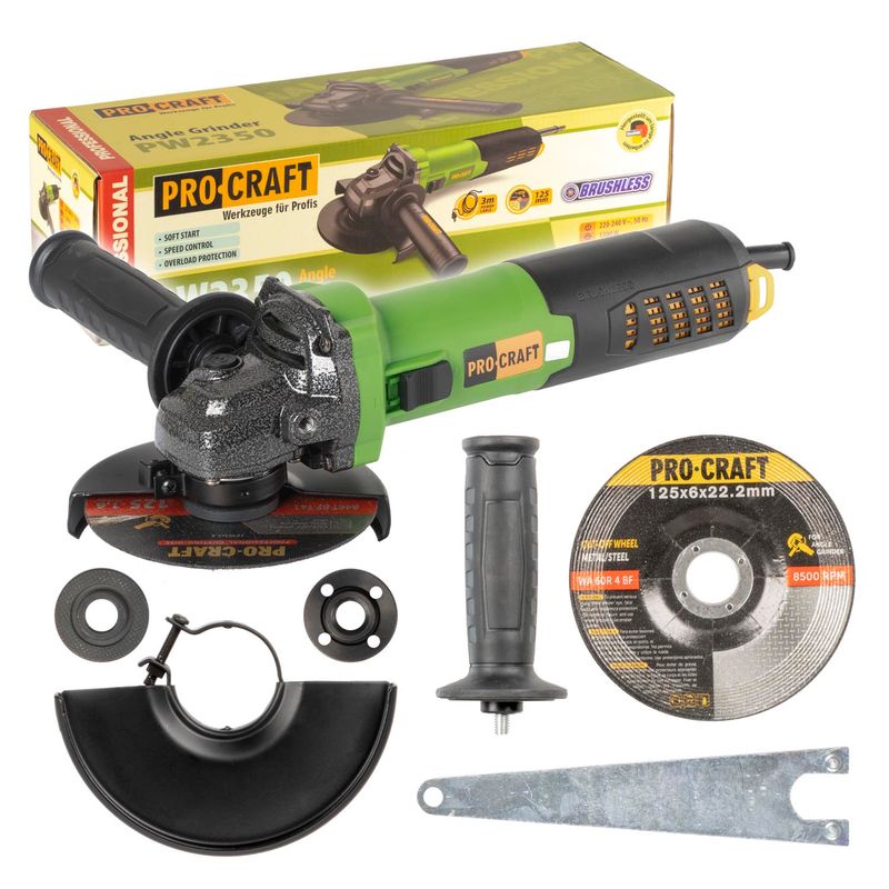 Szlifierka Kątowa Bezszczotkowa Procraft PW 2350 - Moc 1300W