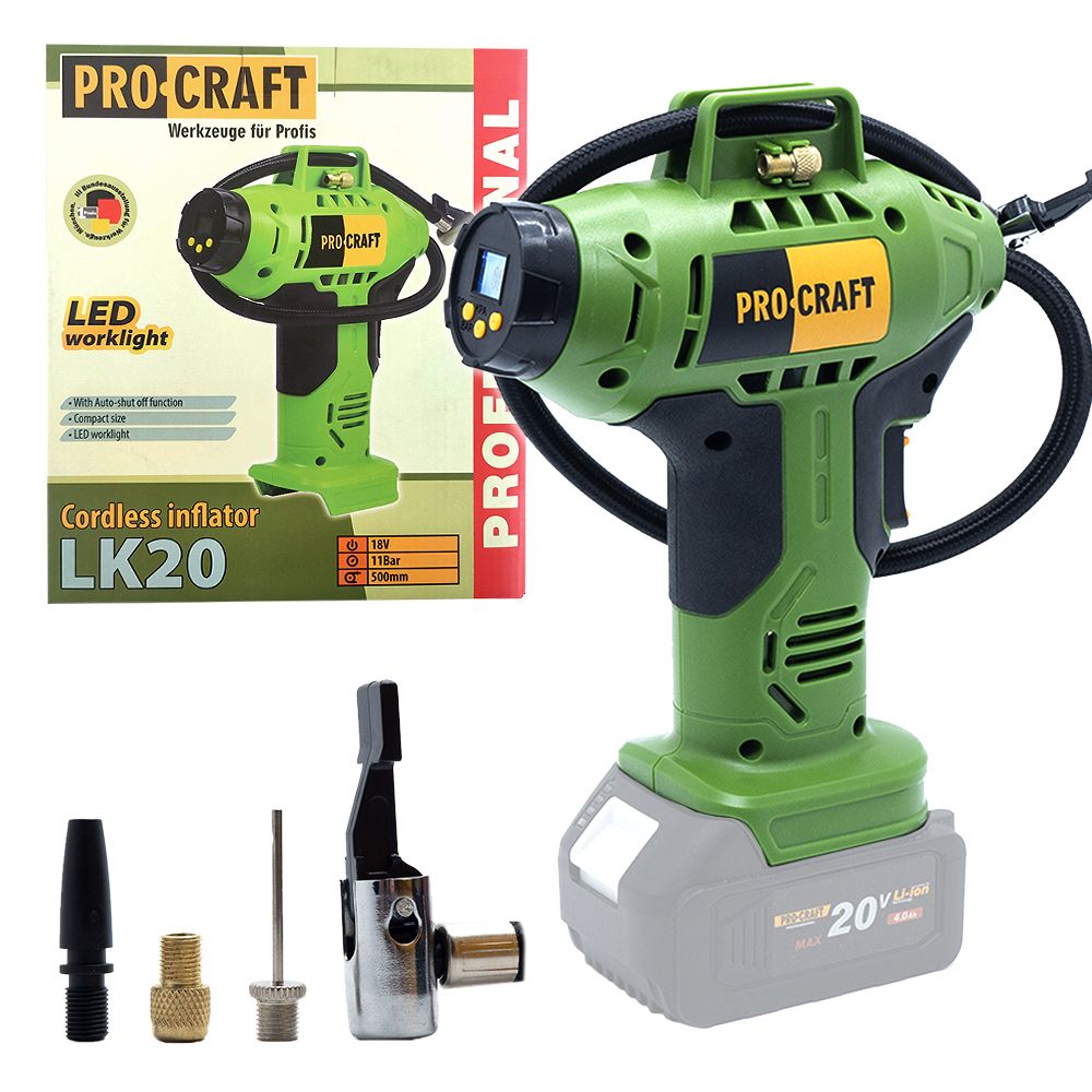 Kompresor Akumulatorowy Procraft LK20 – Szybkie i precyzyjne pompowanie