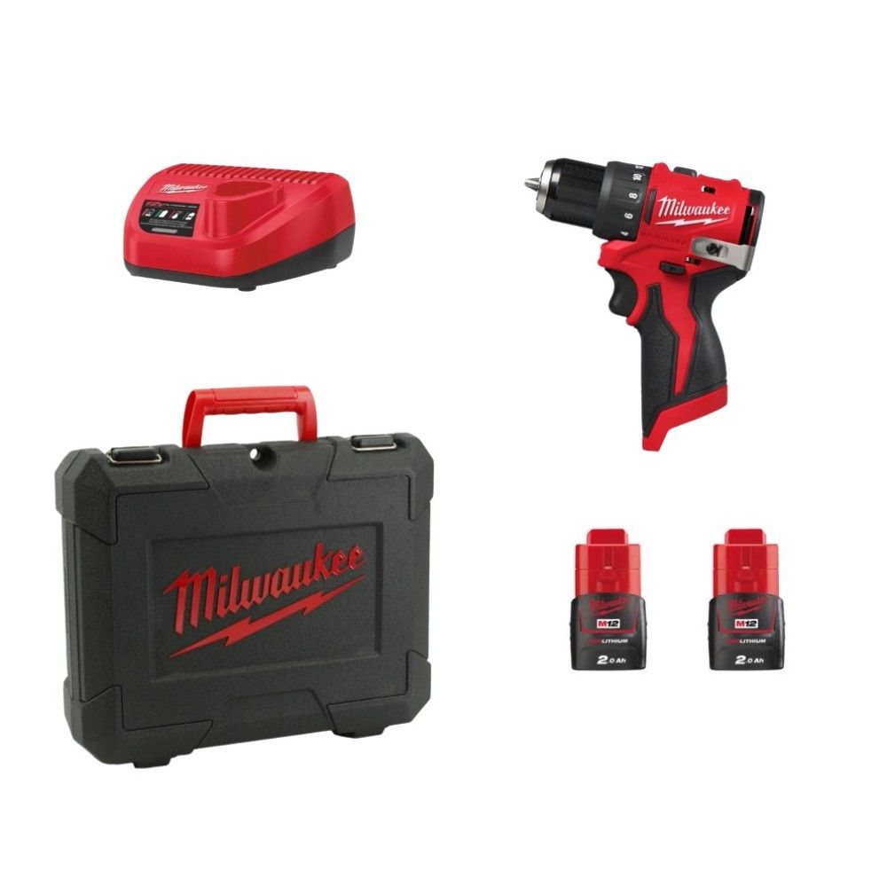 MILWAUKEE M12BLDDRC-202C – WIERTARKO-WKRĘTARKA AKUMULATOROWA 12V 2X2.0AH