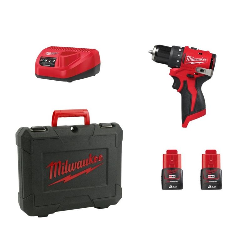 MILWAUKEE M12BLDDRC-202C – WIERTARKO-WKRĘTARKA AKUMULATOROWA 12V 2X2.0AH