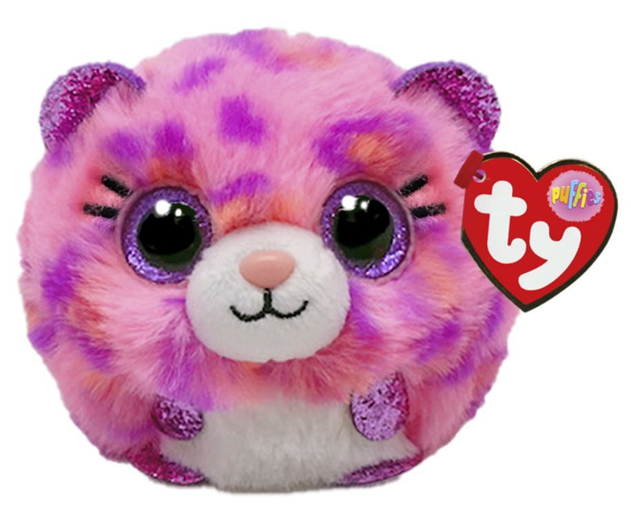 TY Puffies Topaz Leopard Pink