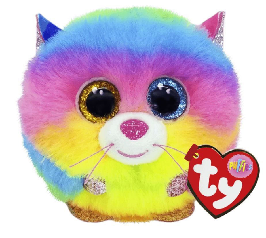 TY Puffies Gizmo Cat Rainbow