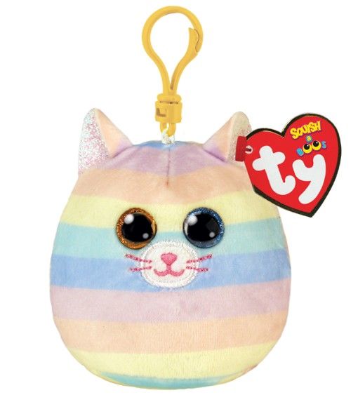 TY Heather Squish Clip Cat
