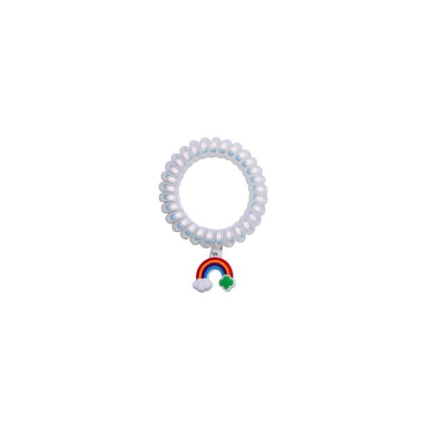 Rainbow Coil Hair Tie with PVC Charm