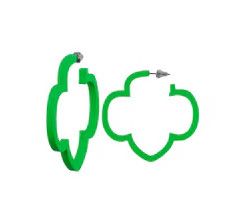 Trefoil Fun Finds Plastic Hoop Earrings