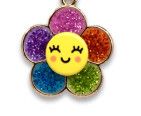 Charm It Gold Glitter Happy Flower Charm