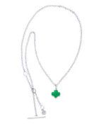 Charming Jewelry Trefoil Silvertone Necklace