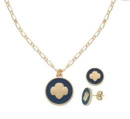 Girl Scout Trefoil Earring and Necklace Set