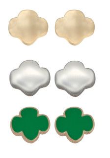 Trefoil Trio Stud Set