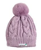 Sparkly Purple Pom Hat - Girls