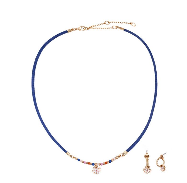 Daisy Bead Necklace and Earring Set