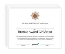 Bronze Award Certificate
