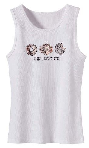 Women&#39;s White Rhinestone Cookie Tank Top