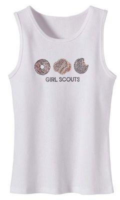 Women&#39;s White Rhinestone Cookie Tank Top