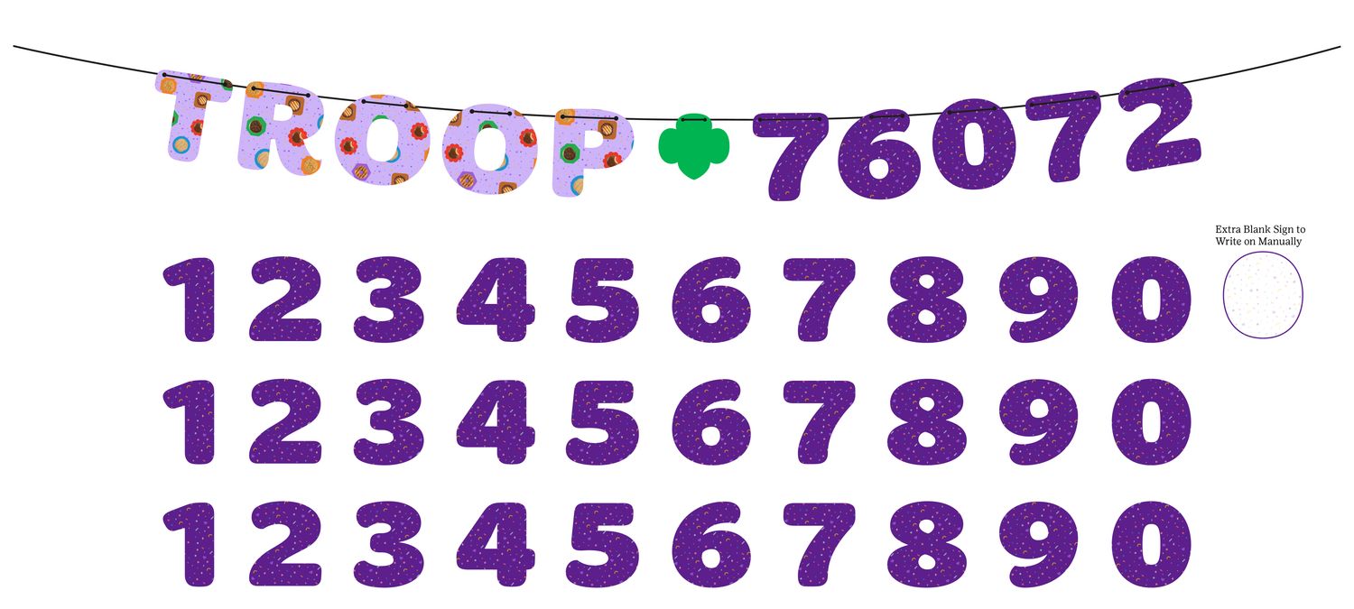 2026 Cookie Troop Number Banner