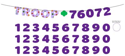 2026 Cookie Troop Number Banner