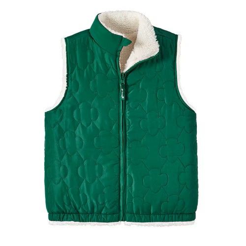 Girl's Trefoil Reversible Puffer Vest