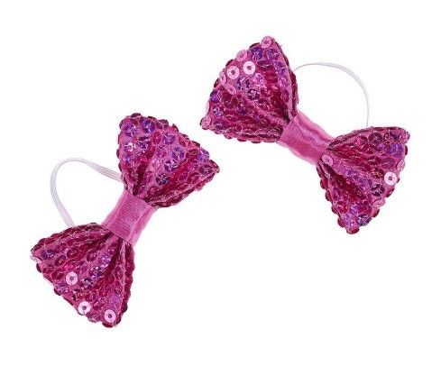 BAB Fuchsia Sequin Bows 2 pc