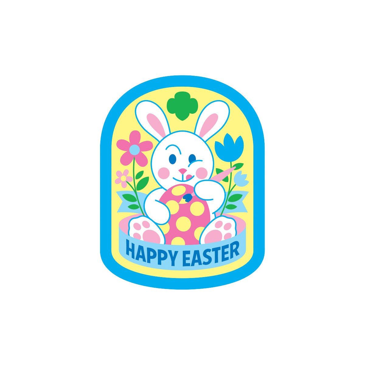 Happy Easter Bunny Sew-On Patch