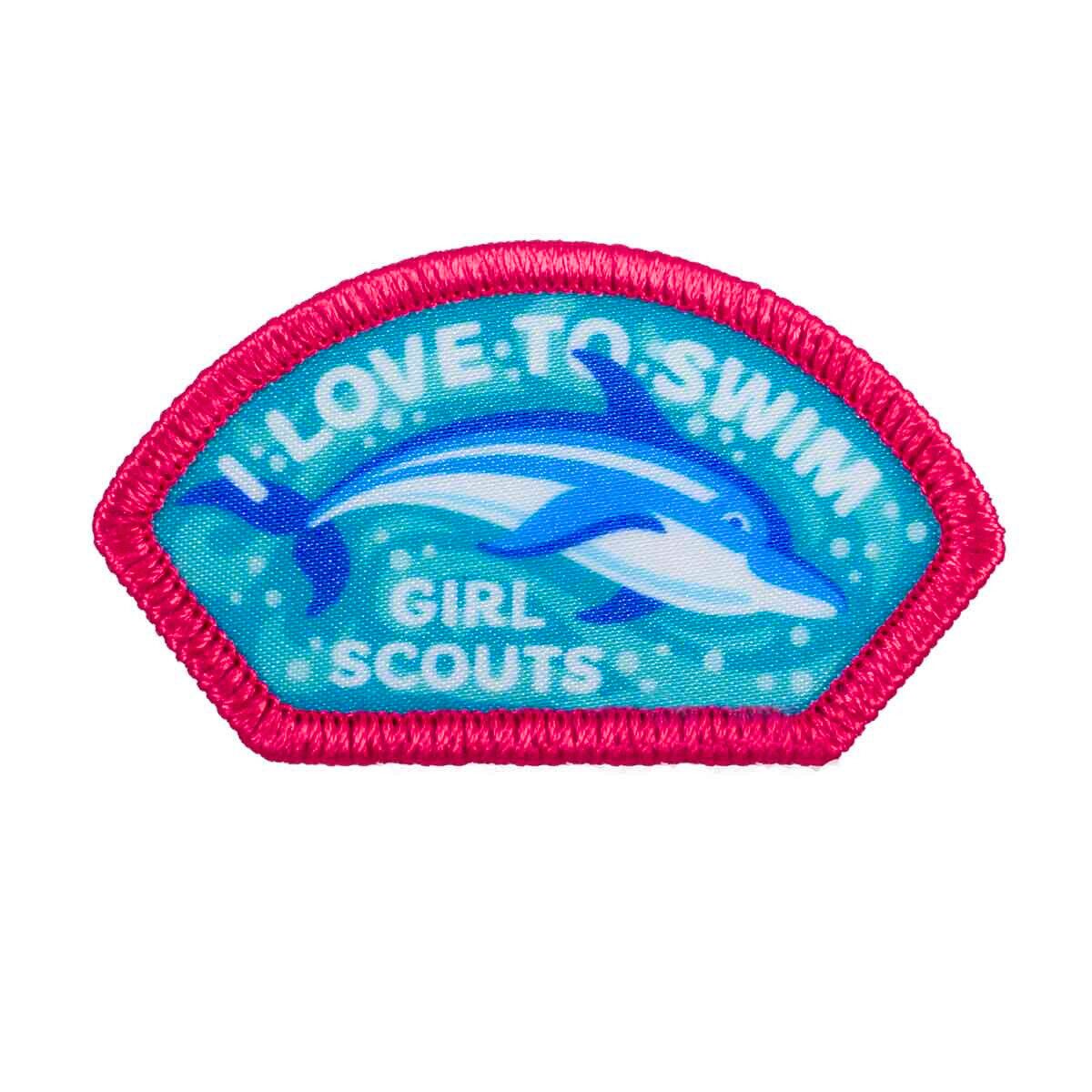 I Love To Swim Dolphin Sew-On Patch