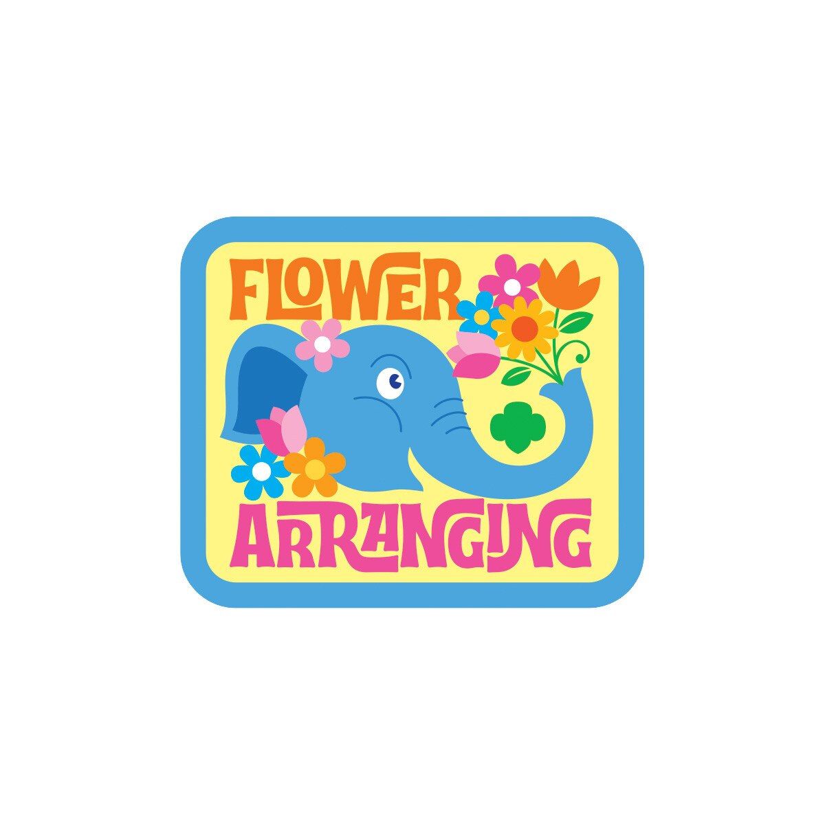 Flower Arranging Elephant Sew-On Patch