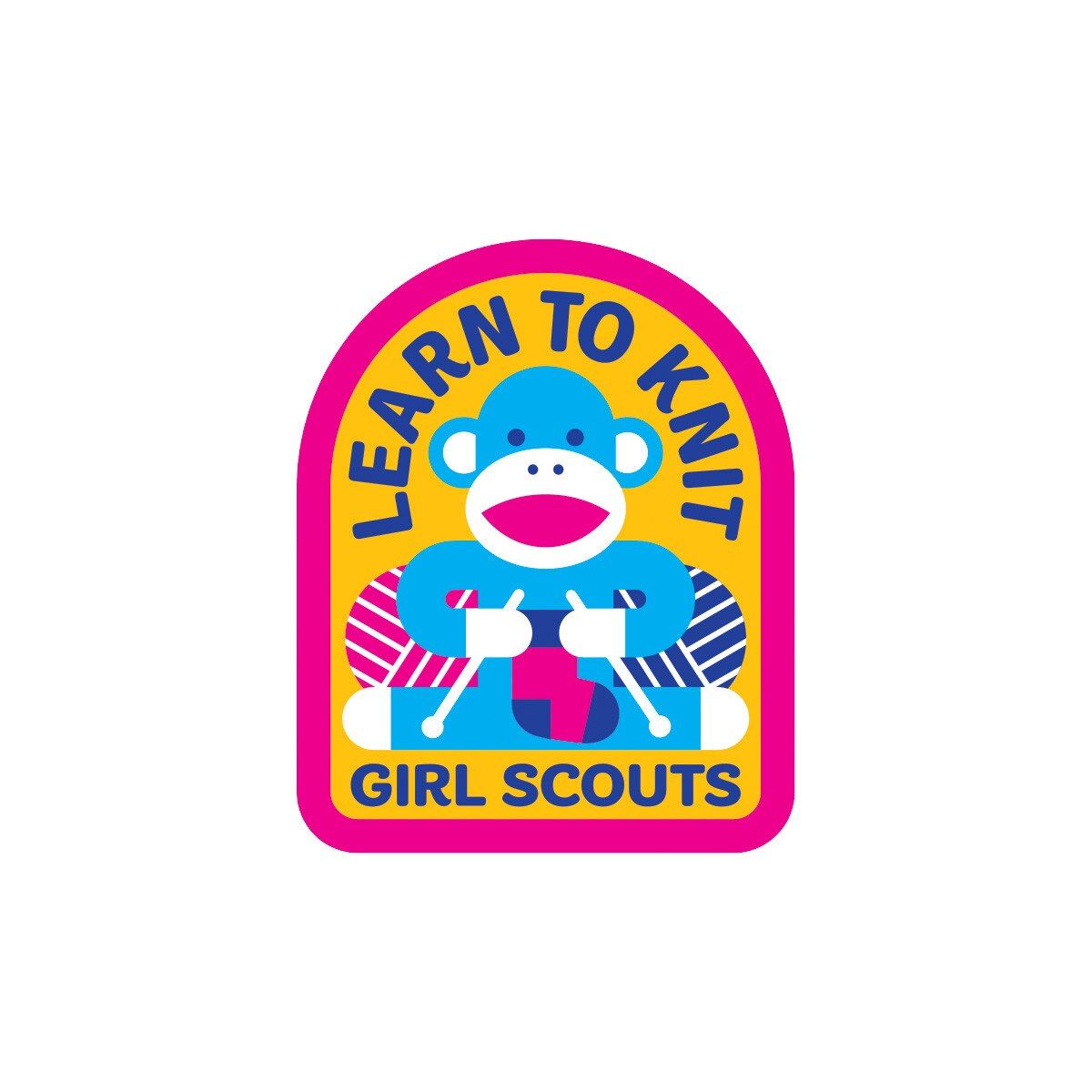 Learn to Knit Sock Monkey Sew-On Patch