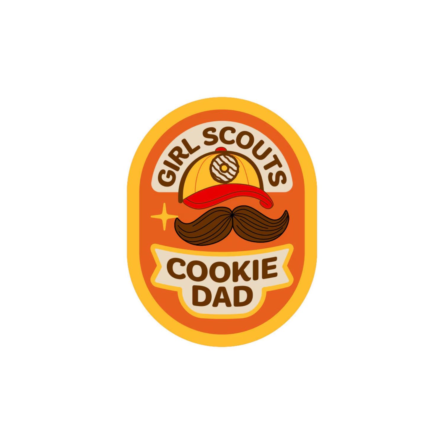 Cookie Dad Mustache Iron-On Patch