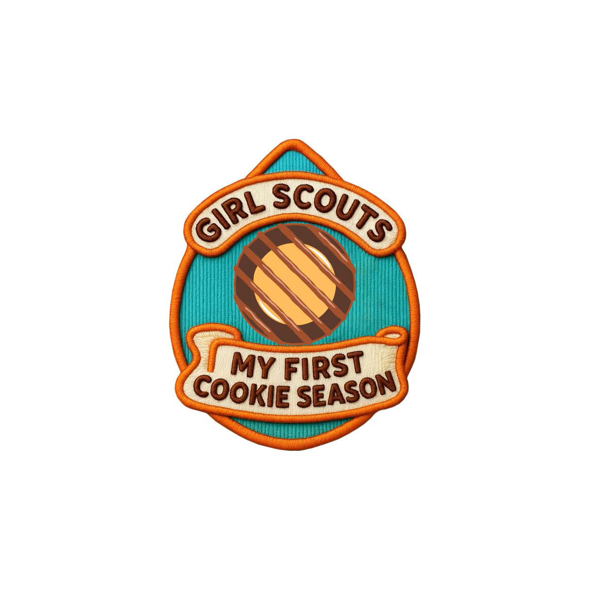 My First Cookie Season Teardrop Iron-On Patch