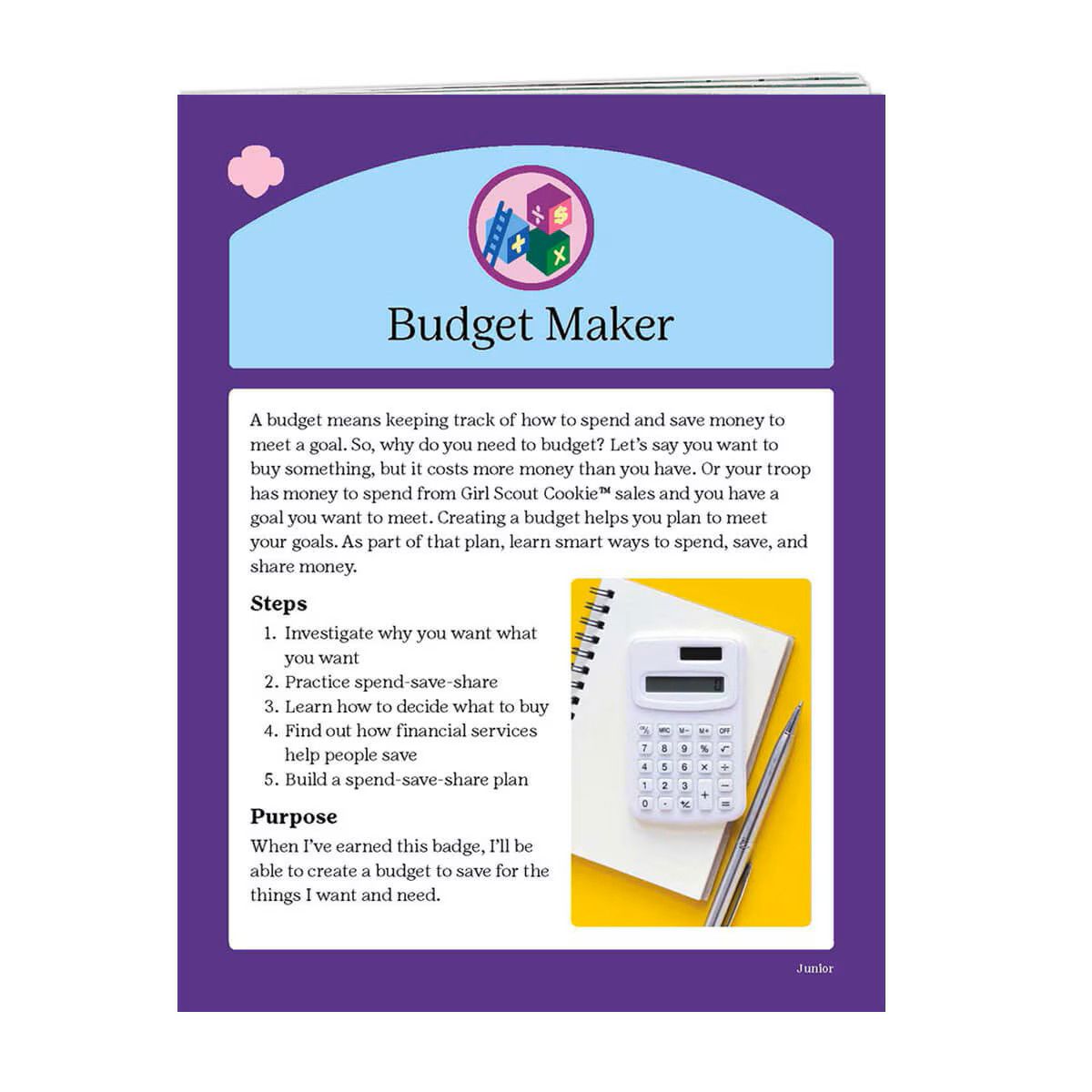 Junior Budget Maker Badge Requirements