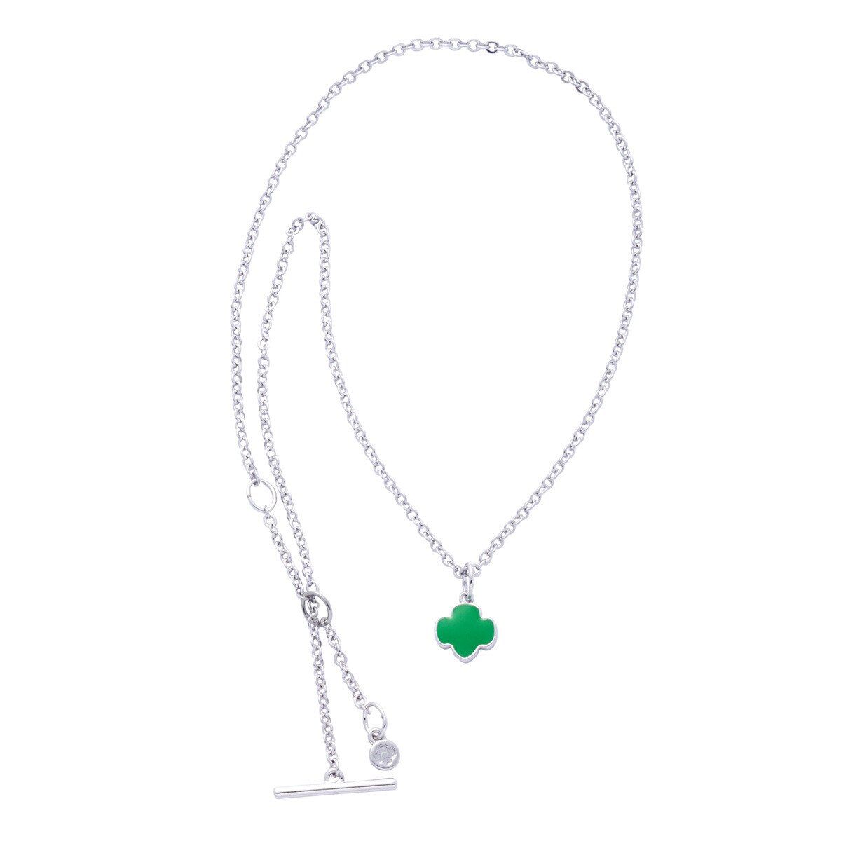 Charming Jewelry Trefoil Silvertone Necklace