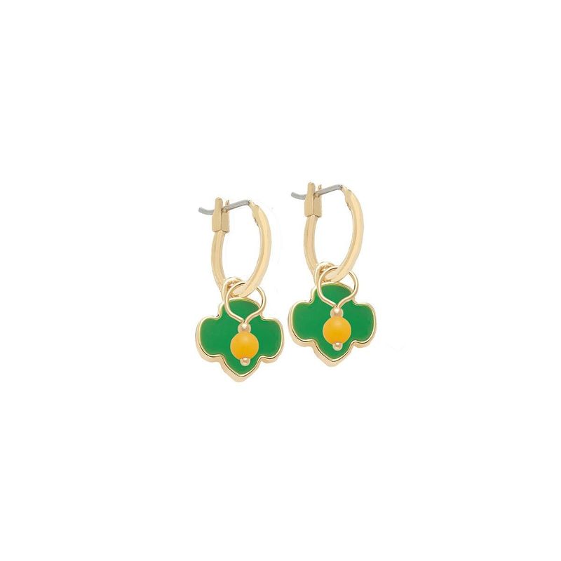GS CHARMING -  ADD-CHARMS GOLD EARRINGS WITH TREFOIL