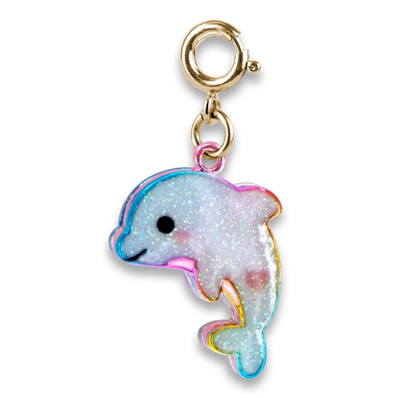 Charm It Gold Glitter Dolphin Charm