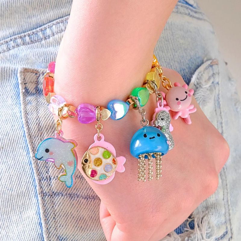 Charm It Gold Glitter Dolphin Charm